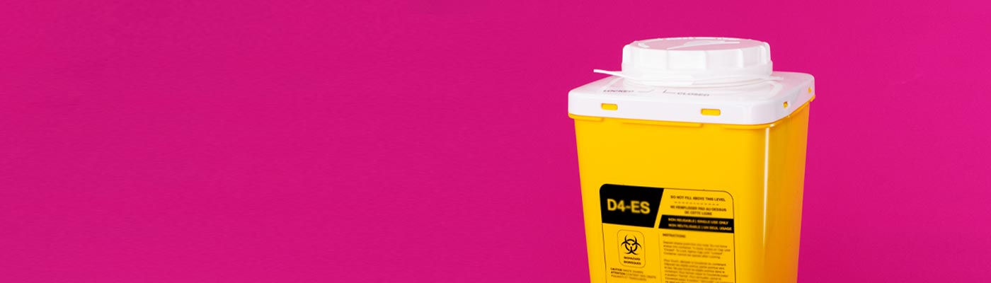 Yellow plastic bin with white lid