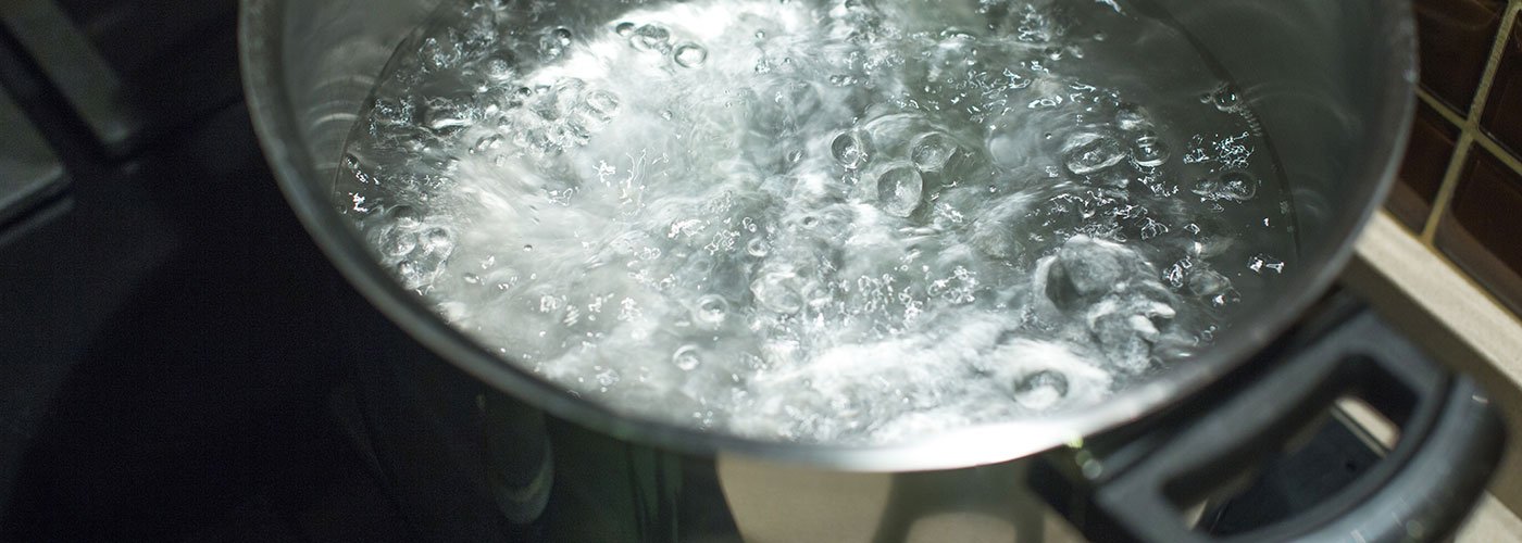 Boiling water in pot on stovetop